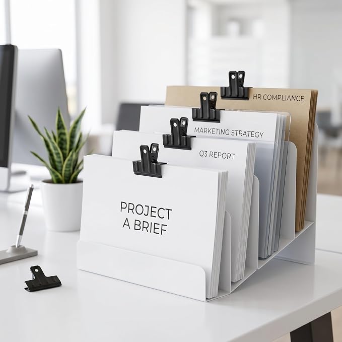 Coideal Black Metal Bulldog Clips 3 Inch – 10 Pack Large Binder Paper Clamps for Office Files, Kitchen Food Bag Sealing, Art Canvas, Drawing Board, Home Organization
