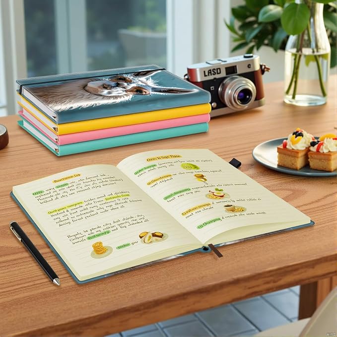 Hardcover Executive Notebooks, A5 PU Leather Lined Journal Notebook, 200 Pages Thick Paper Subject Notebooks for School,Work,Home Writing Business Notebook, Diary Book ，Alpaca