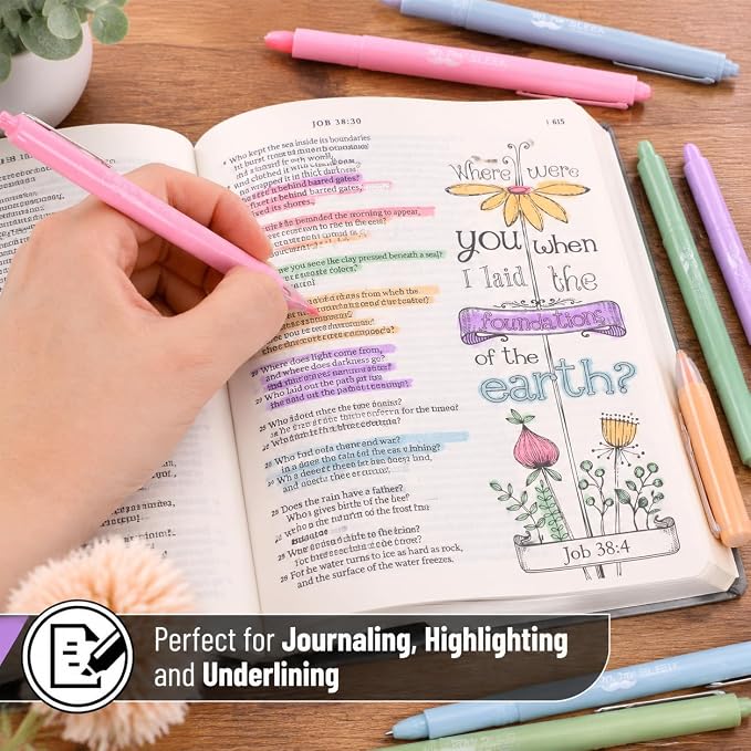 Mr. Pen- Bible Highlighters and Pens No Bleed, 12 Pack | Bible-Safe Gel Highlighters with Colored Ink Pens, Fast-Drying, Smooth Writing for Journaling, Note-Taking