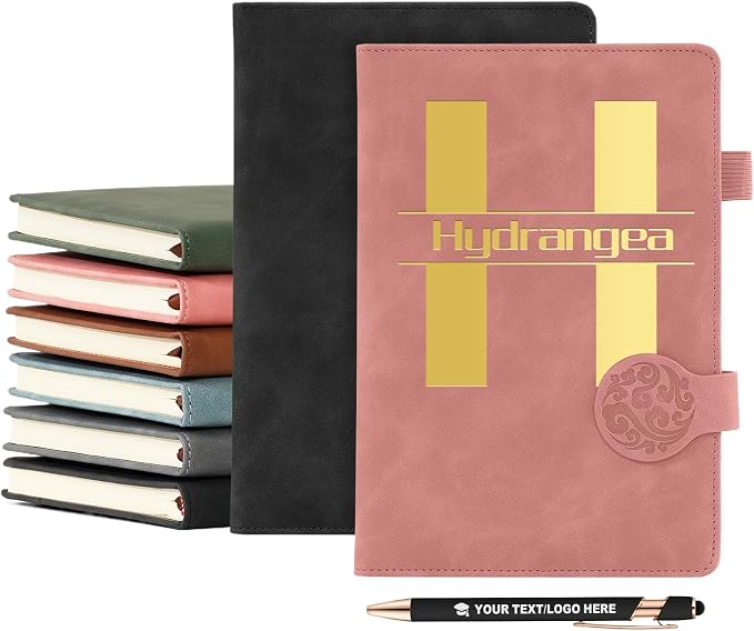 ENOMY Personalized Notebook Set with 10PC Pens Custom Journal for Writing Men Women Custom Notebook Ideal Graduation Valentine's Day Gift, Pink