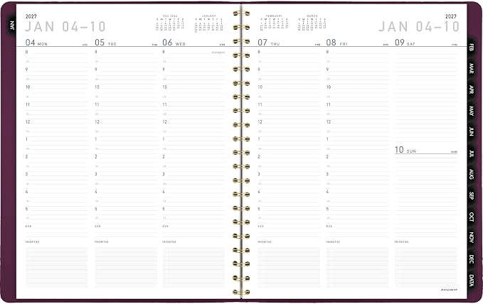 AT-A-GLANCE 2027 Appointment Book Planner, Weekly & Monthly, 8.25" x 11", Half-Hourly, Contemporary, Purple (70940X1427)