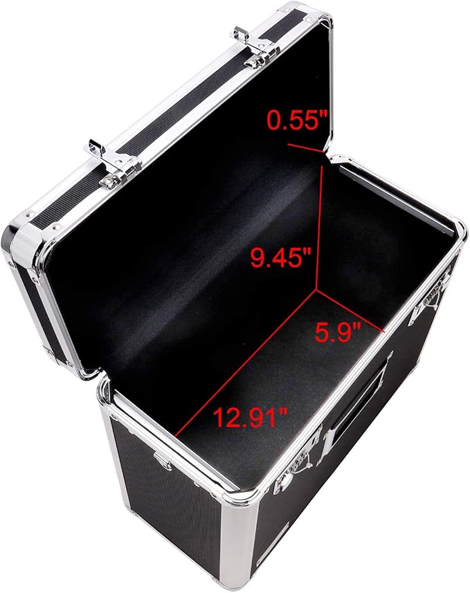 Vaultz File Organizer Storage Box - 14 x 7 x 12.19 Inch Letter Size, Portable Locking Storage Totes with Dual Combination Locks for Filing Office Documents - Black | Locking storage tote with dual combination locks, keeps office documents secure and or...