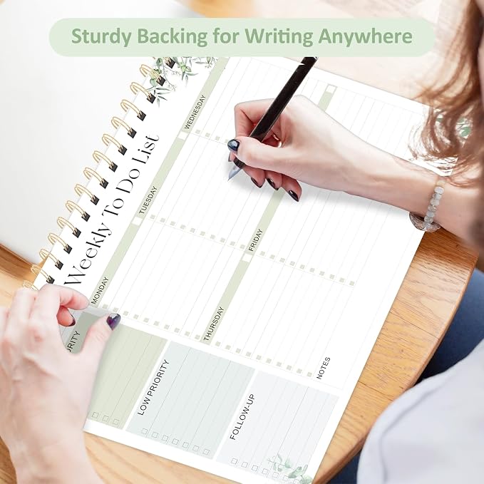 Weekly To Do List Notepad, 52 Undated Sheets (8.5"×11"), Undated Weekly Planner for Women & Men, Desk Accessories and Supplies for Office, Home, and School