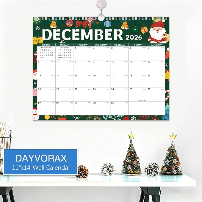 2026-2027 Wall Calendar - 18 Months Wall Calendar 2026-2027 with Thick Paper, Jul 2026 - Dec 2027, 14" x 11", Twin-Wire Binding, Home or Office Calendar for Easy Organizing