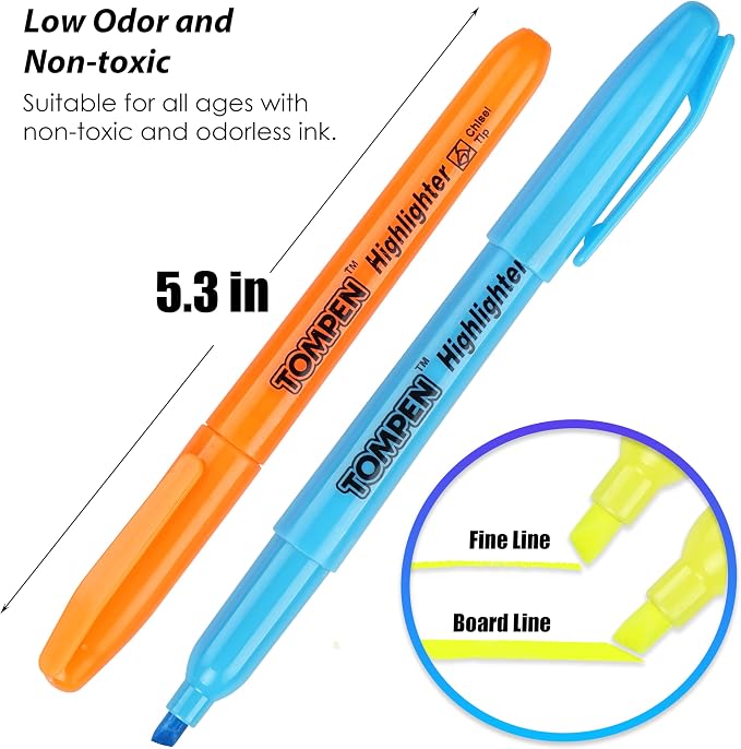 Highlighters Bulk 48 Pack–6 Assorted Colors No Bleed Chisel Tip High Lighter Markers Set for School,Office,Bible Study, Journaling–Smear-Free,Quick Dry Fluorescent Pens for Teachers