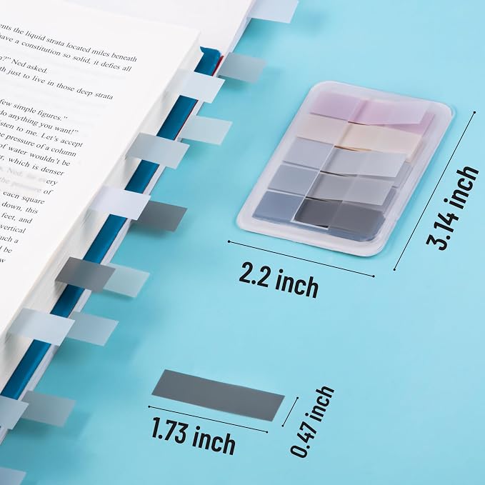 Golcellia Sticky Tabs, Neutral Book Tabs for Notebooks, 300 Pcs | Writable neutral paper tabs for books, notes, planners and files, repositionable page markers for school, office and home