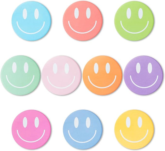 AgincBerry Smile Face Sticky Notes - 30PCS Back to School Colorful Preppy Self-Stick Notes Mini Smile Face Memo Pads Creative Shaped Notepad Writing Sticky Note for Office Home Gift Tab Supplies