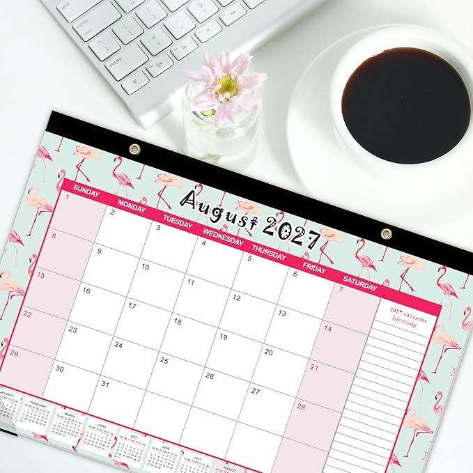 GuassLee Desk Calendar 2026-2027, Desktop Calendar Monthly Pages 17" x 11.5" Runs from Jun.2026 to Dec. 2027-19 Monthly Hanging Calendar with Corner Protectors for School, Home and Office