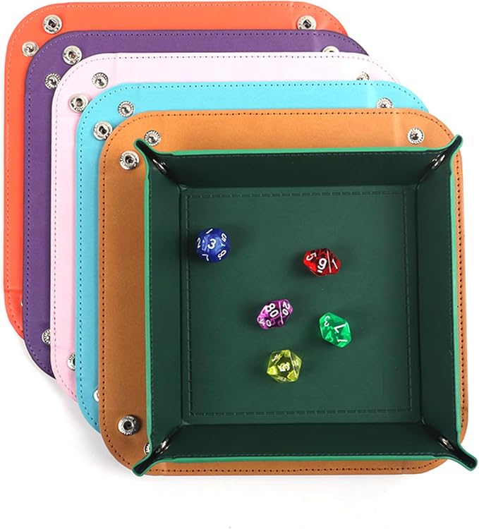 Valet Tray Desktop Storage Organizer – Vegan Leather Catchall Tray Bedside Vanity Tray Nightstand Caddy Holder for Remote Controller, Watch, Keys, Phone, Wallet, Coin, Jewelry, Midnight Green