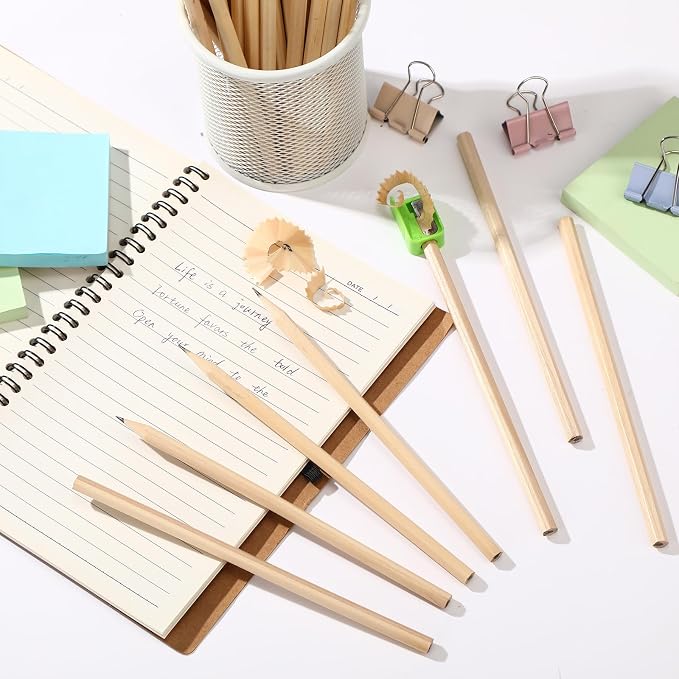 Fumete 1000 Pieces Wooden Pencils Bulk No Eraser Hexagonal HB Graphite Unsharpened Natural Wood Pencils Without Erasers Classroom Gifts for Students Bulk Goodie Bag Stuffers