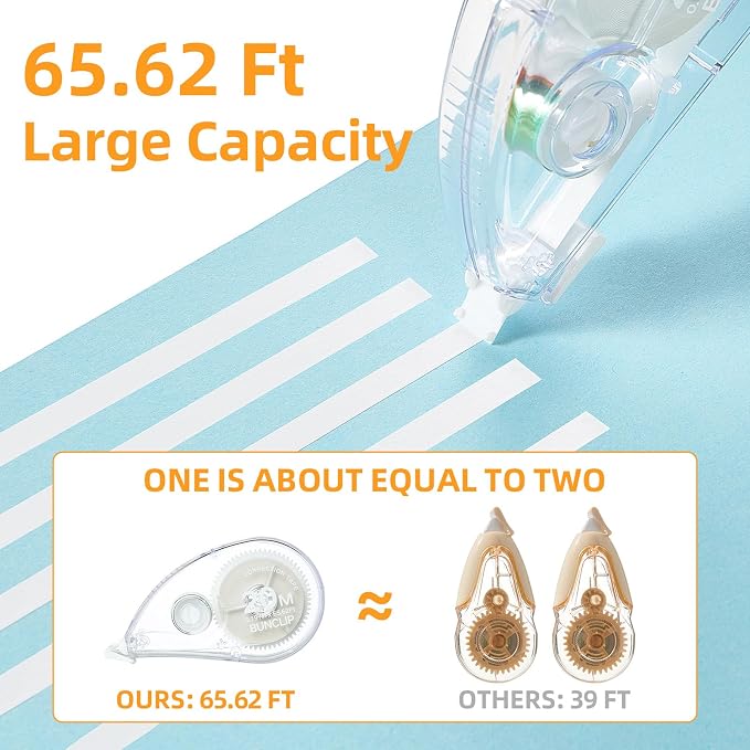 White Correction Tape, 10 Pack 65.62ft Strong Covering Instant Fixc | 0.197 inch wide, smooth writing & copy-proof no marks. Bulk value pack, ideal for school, office and daily paperwork use.