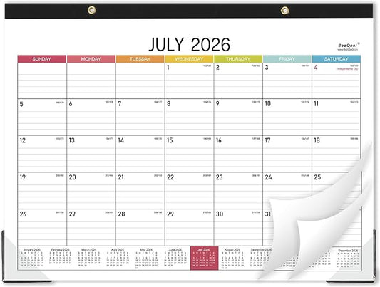 2026-2027 Desk Calendar - Desk Calendar 2026-2027, 14.8" x 11.4", Jul. 2026 - Dec. 2027, 18 Months Calendar, Large Ruled Blocks, Tear Off, Corner Protectors, Desk/Wall Calendar for Planning and Organizing