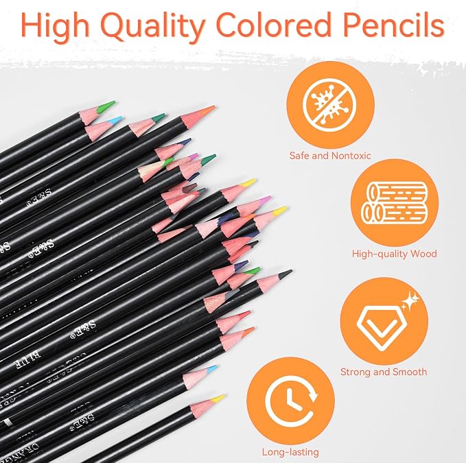 S & E TEACHER'S EDITION Colored Pencils 240Pcs, Pre-sharpened Super Soft Core Lead, Colored pencils,In Drawing Pencils, Woodcase Lead Pencils