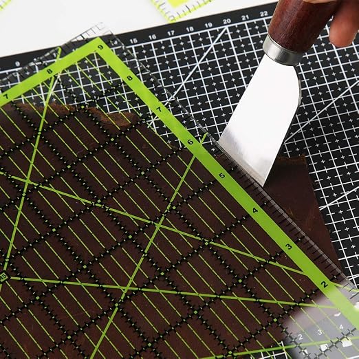 UOOU 9.5 inch Quilting Ruler, Square Quilting Rulers Fabric Cutting Ruler | Acrylic Sewing Ruler Quilters Rulers Clear Mark for Easy Precision Cutting and Crafts Quilting and Sewing