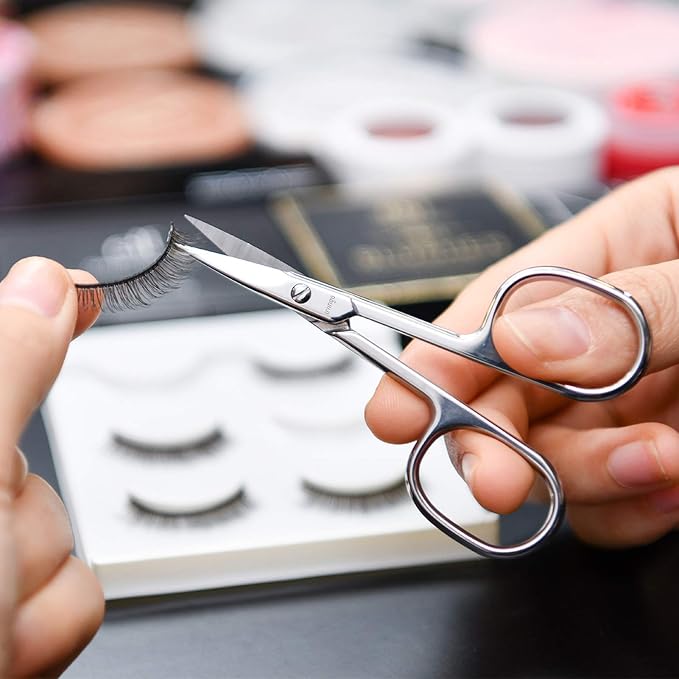 LIVINGO Premium Nail Scissors Stainless Steel Curved Manicure Cuticle Tool | Sharp Pointed Tip, Multi-purpose Beauty Grooming, Pedicure, Toenail, Eyebrow Eyelash Dry Skin Trimming