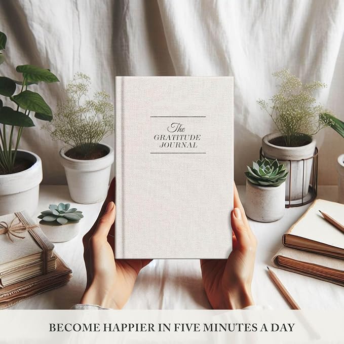 The Gratitude Journal for More Happiness, Optimism, Affirmation & Reflection - An Effective Manifestation Guide Journal, Undated Daily Journals for Women & Men (Beige)