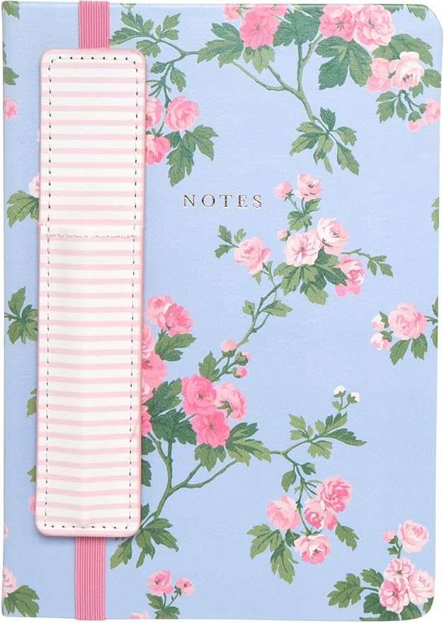 Laura Ashley Journal 256 Lined Pages Elegant Floral Hardcover Notebook | Scalloped Magnetic Flap Closure Keeps Notes Secure, Elegant Botanical Style Ideal for Diaries and Gifting