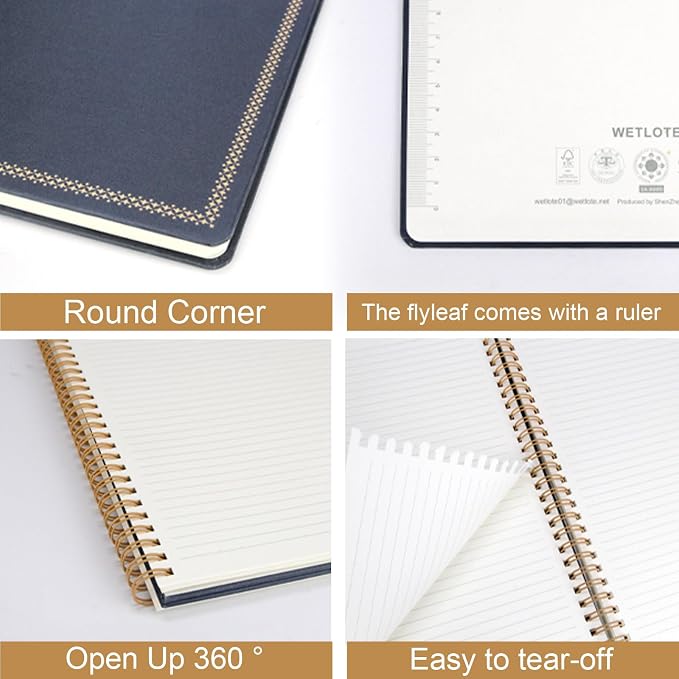 WETLOTE European Vintage Pattern Notebook - Made of sustainable and excellent quality paper,gold fabric and simple patterns, suitable for office, school and many other occasions(Black+Red/B6)