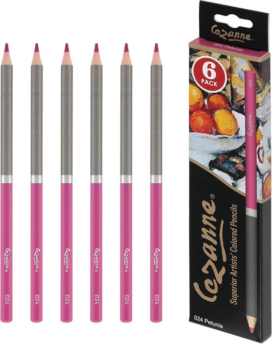 Cezanne Creative Mark Premium Colored Pencils Petunia 6 Pack - Highly-Pigmented Drawing Pencils - Coloring Pencils for Drawing, Blending, Coloring, and More