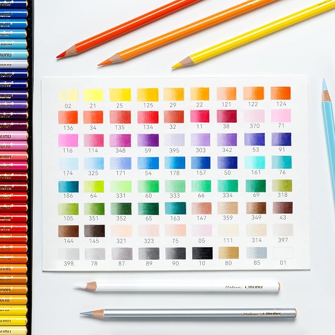 Ohuhu Colored Pencils 72-color Oil-based for Adult Coloring Portrait Halawa | Professional Grade for Artists, Adults, Durable Soft Core, Great Gift Idea for Sketching, Portrait & Coloring Book with Case