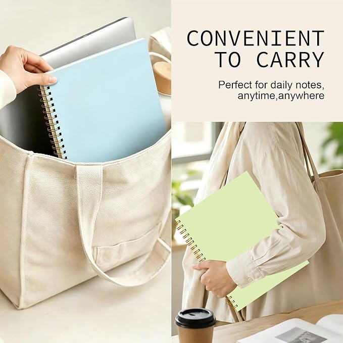 Spiral Notebook 8.5"x11" Hardcover College Ruled Journal 100GSM | 4 pack,no ink bleed,120 pages,lined thick paper,cute bright colors,for school office travel and note taking women men