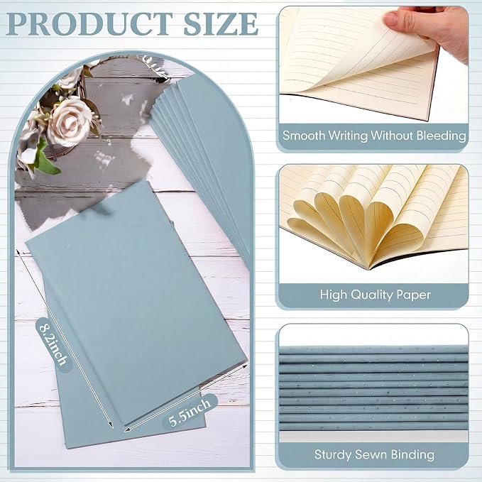 Mimorou 100 Pcs Journals Notebooks Bulk - Kraft Softcover A5 Small Notebooks 5.5 Inch x 8.3 Inch Notepads with 60 Page 30 Sheet for Writing Sketch Travel Office Supplies(Lake Blue,Lined)
