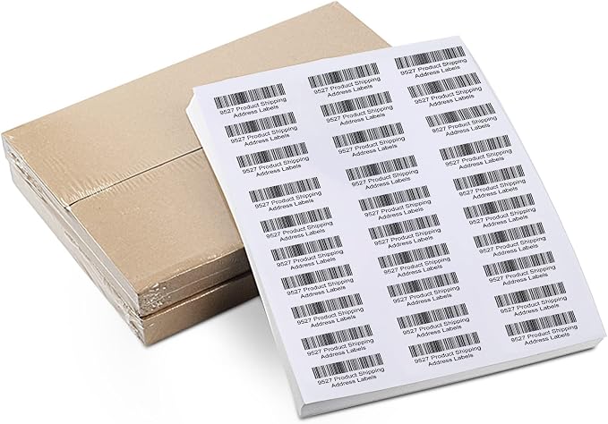 9527 Product 30 up 1 x 2-5/8 Sticker Labels Shipping Address Labels 500 Sheets SKU Labels for Laser/Ink Jet Printer,Total 15000 Labels