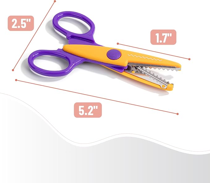 Mr. Pen- Craft Scissors Decorative Edge, 6 Pack, Retro Colors | Zig Zag Scissors for Crafting, Scrapbooking, Fancy, Pattern, Design