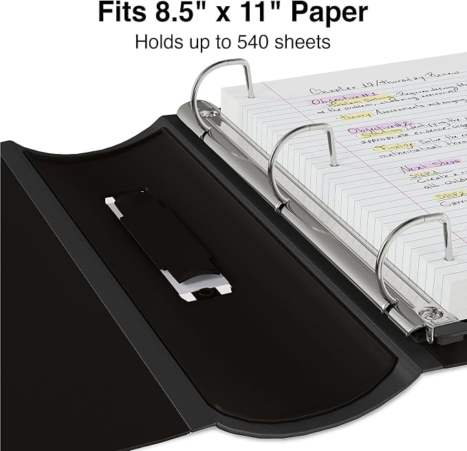 Staples 2-Inch 3-Ring Better Binder, Durable View Binder for Office & School Storage, Black, 2-Pack
