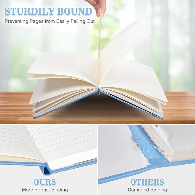OMEYA Hardcover Journal Notebooks for Work: 4 Pack, A5 100gsm Lined Paper | Multicolor, 5.7" x 8.3", PU Leather Cover, Notebooks for Office, School, Meetings, Daily Plans and Personal Journaling