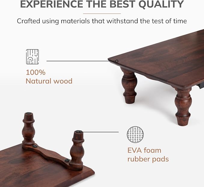 Anji Mountain Monitor Stand - Desktop Organizer & Laptop Riser, Ergonomic Monitor Riser, Space-Saving Monitor Stand for Desk, Durable Construction, Easy Assembly, Ideal for Home & Office,Walnut
