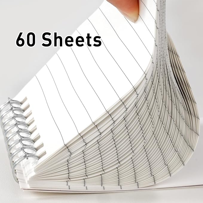 Dynta Pocket Notebook Bulk 60 Packs, 3x5 Inch Mini Notebook Top Bound With Lined Pages, 10 Vibrant Colored Small Notepad 60Sheets/120Pages, Note Pads for Listing, Planning, Note Taking