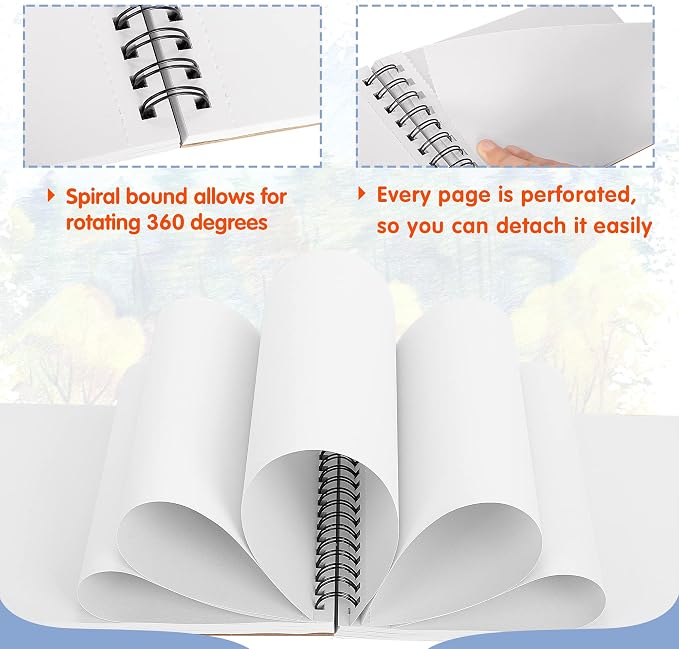 FIXSMITH 5.5"X8.5" Sketch Book | 80 Sheets (68 lb/100gsm) Sketchbook | Top Spiral Bound Artist Sketch Pad | Acid Free Drawing Pad | Ideal for Kids, Beginners, Artists & Painters | Bright White