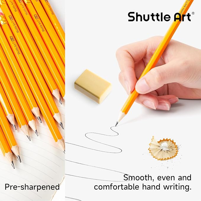 Shuttle Art 800 Pack #2 HB Pencils Pre-Sharpened, Bulk Pencils with Erasers
