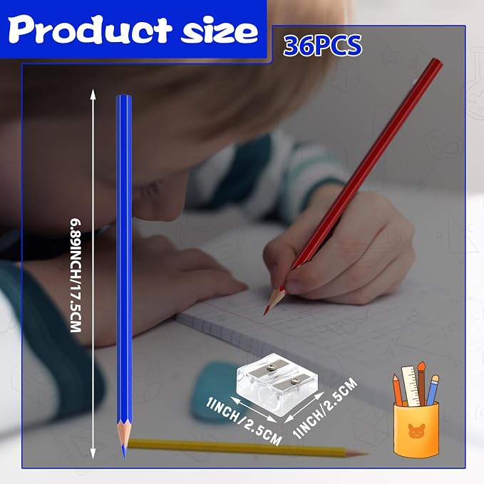 36 PCS Red Yellow Blue Colored Pencils, Pre-sharpened Professional Wooden Art Pencils Set for Artists Painting | Premium Drawing Sketching Supplies