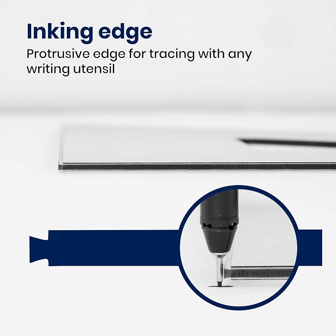 Pacific Arc Drafting Triangle, 14-inch, 45/90 Degrees, w/Inking Edge, Topaz