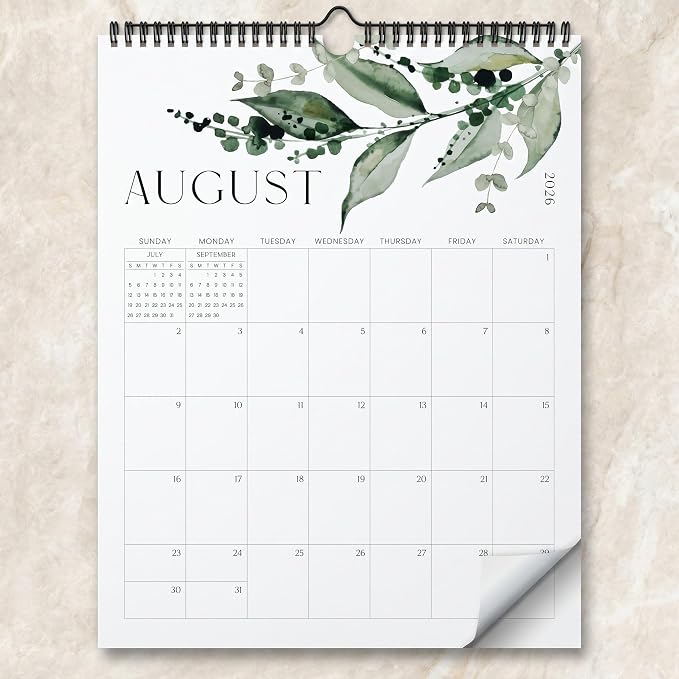 Aesthetic 2026-2027 Wall Calendar - Runs from June 2026 Until December 2027 - The Perfect Modern Greenery Calendar Planner for Easy Organizing