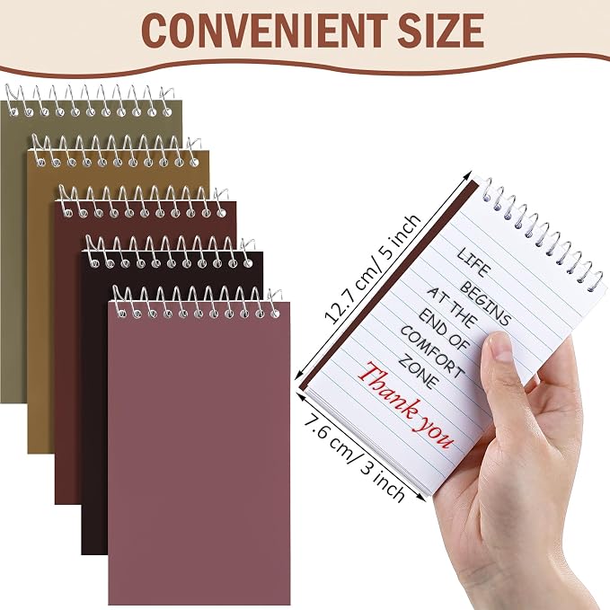 Teling 50 Pcs Graph Paper Pocket Notebook 3x5'' Small Spiral Memo Pads Bulk | Mini Grid Notepad, Back to School Supplies, Top Spiral Tiny Note Pad with Lined, Mini Journal for Office Nurse Work, 75 Sheet