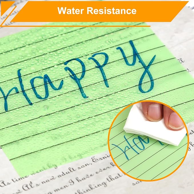 300 Sheets Lined Transparent Sticky Notes, 3x3 Inch 6 Colorful Clear See Through Translucent Self-Adhesive Post Memo Reminder Tabs with Line for Office Woman College School Students Classroom Supplies