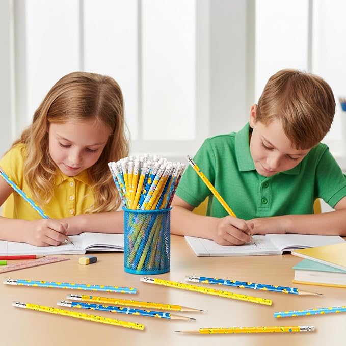 Xqumoi 60Pcs Ducks Pencils with Erasers - Cute Rubber Ducks Themed #2 HB Wooden Pencils in Bulk Birthday Party Favors Classroom Student Rewards Goodie Bag Fillers Stuffers Back to School Gift