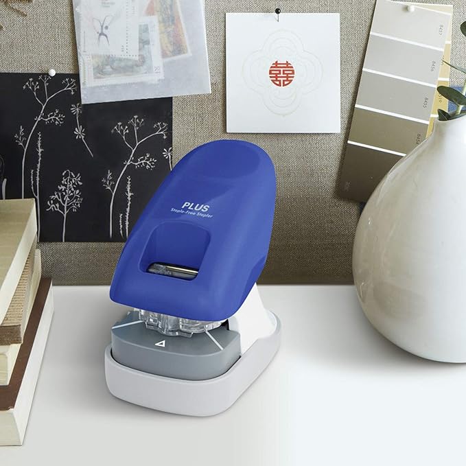 Paper Clinch Desktop Staple-Free Stapler, Blue (31260)