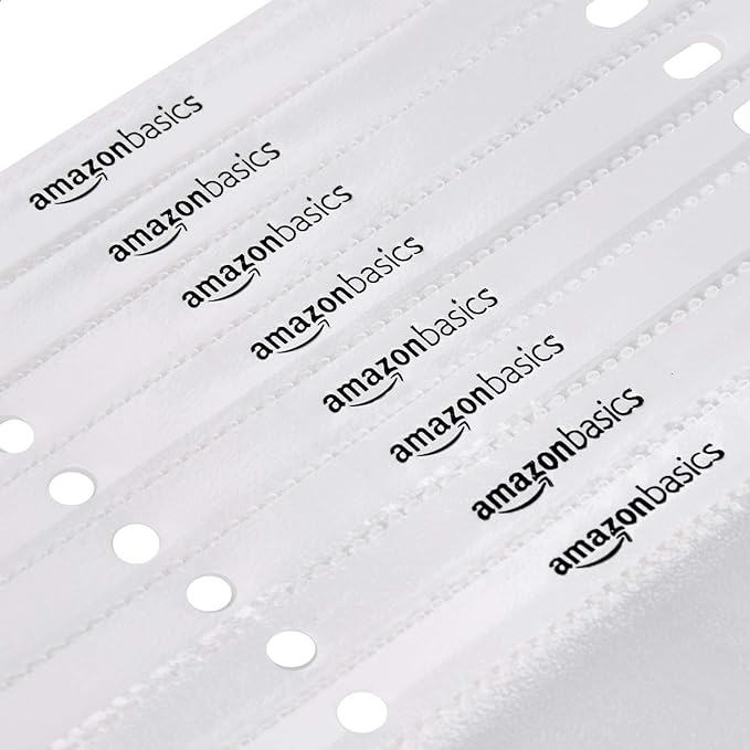 Amazon Basics Sheet Protectors for 3 Ring Binder, Non-Glare, Top Loading, Letter Size 8.5 x 11 in, Clear Plastic Sleeves, 100-Pack