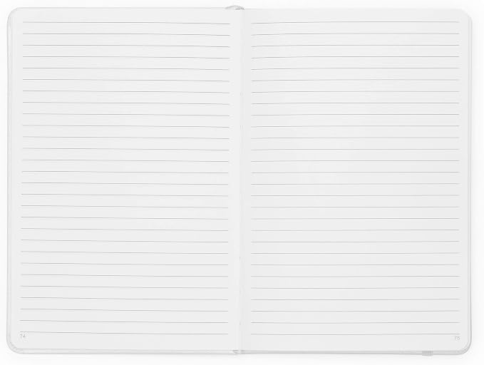Minimalism Art, Premium Hard Cover Notebook Journal, Classic 5" x 8.3", 122 Numbered Pages, Gusseted Pocket, Ribbon Bookmark, Extra Thick Ink-Proof Paper 120gsm, San Francisco (Ruled, White)