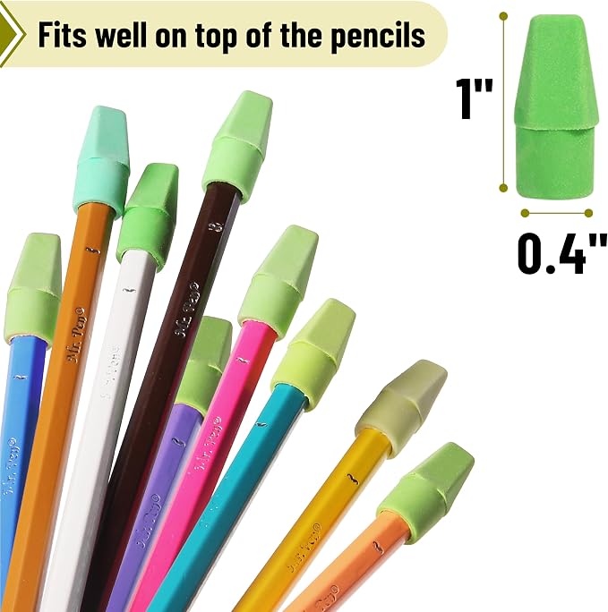 Mr. Pen- Pencil Erasers Toppers, 120 Pack, Colorful, Latex Free, No Smudge | Mr Pen Erasers for Pencils