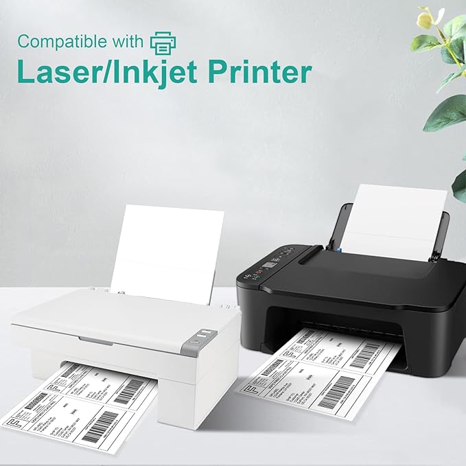 MFLABEL Half Sheet Label Laser/Ink Jet Shipping Labels 8.5 x 11 Inches Packaging Label, Address Labels for Laser & Inkjet Printers, 400 Count(200 Sheets)