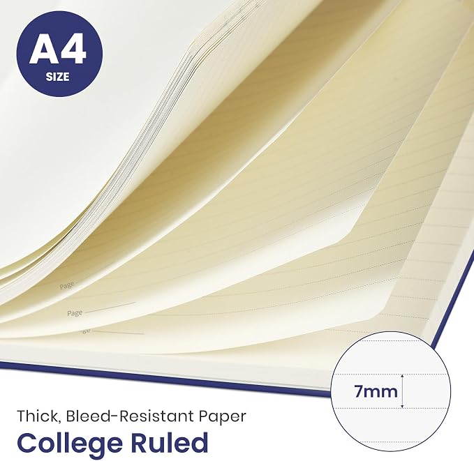Taja Large Spiral Lined Journal for Women, 8.5" x 11" Notebooks for Work Collge Ruled, A4 Aesthetic Cute Journaling Notebooks for Writing, Plastic Cover, Folk Bloom