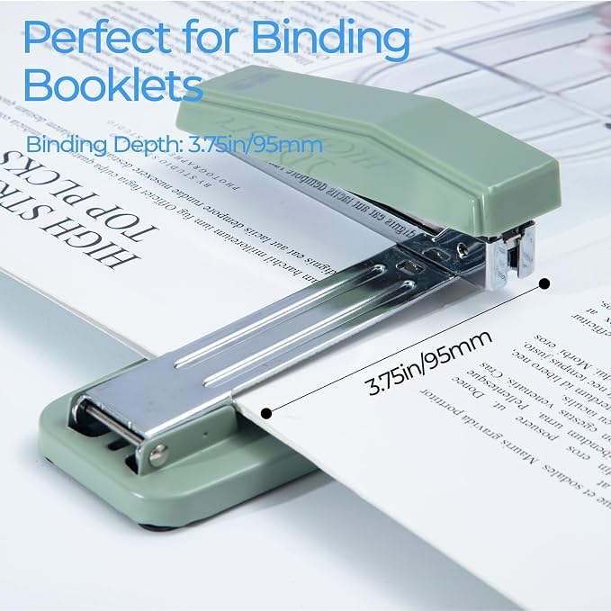 M&G Desktop Stapler Swing-Arm Stapler with 50 Sheet Capacity, 180 Rotation Design, Swivel Stapler with 1000 Staples for Booklet Binding, Durable Staplers for Office School Home (Green)