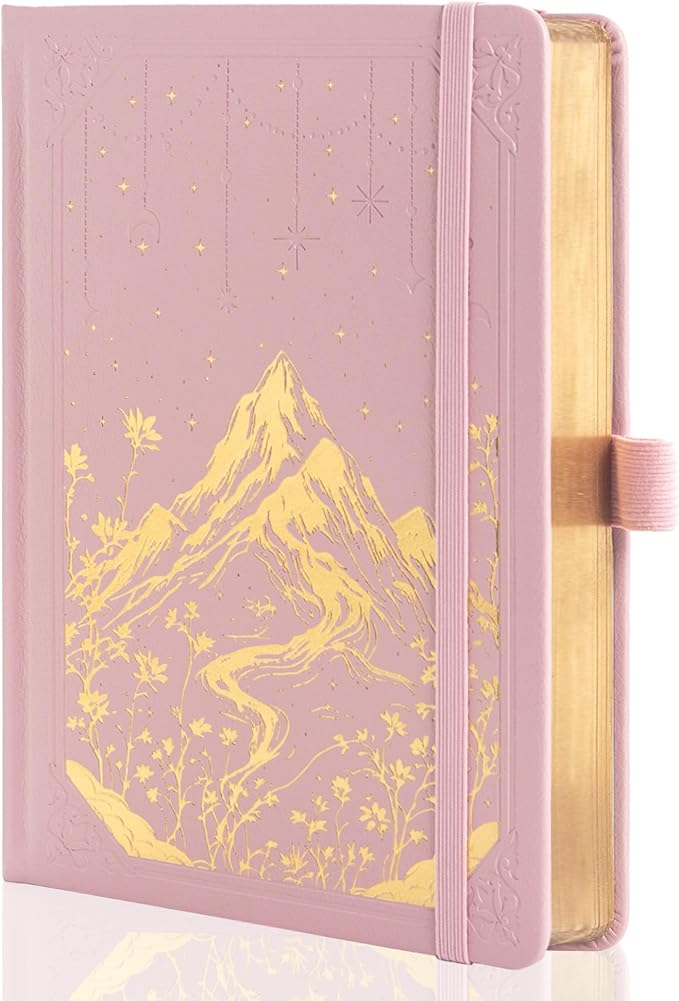 MGGAO Lined Journal Notebook for Women Men, A5 Aesthetic Notebook | 316 Numbered Pages, Golden Edges, Faux Leather, College Ruled, Hardcover, for Writing, Note Taking, School & Office