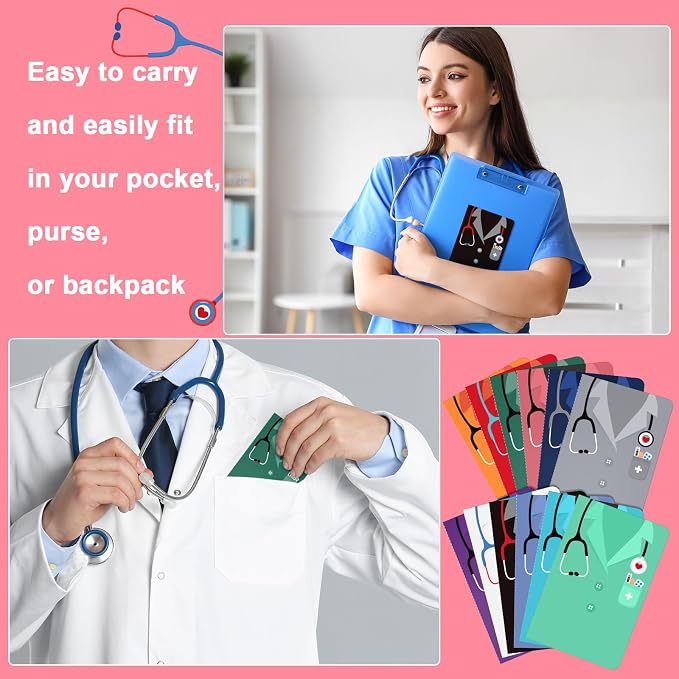 Nezyo 24 Pieces Nurse Mini Notebooks Nurse Appreciation Pocket Notepads Thank You Nurse Memo Pads for Women Men School Nurse Week Birthday Graduation Retirement Gifts Supplies Decoration, 12 Styles