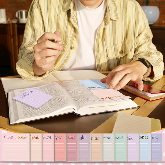 Yinder 24 Pcs Sticky Notes Gifts Bulk,Bible,Aesthetics
